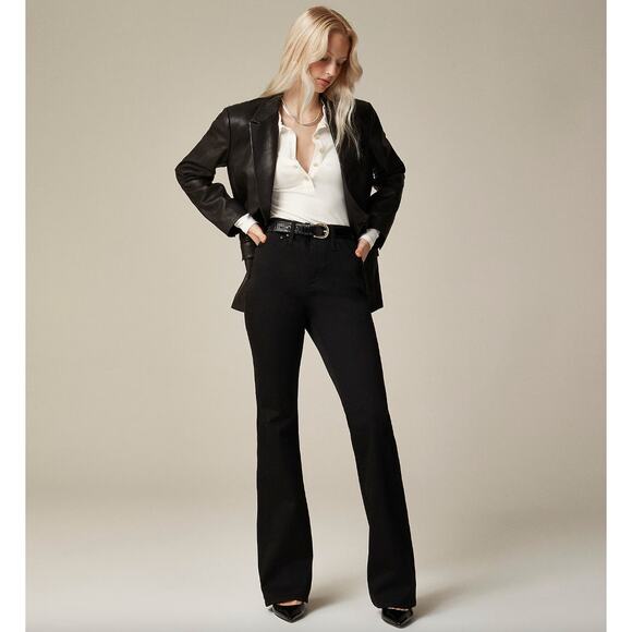 J.Crew Bootcut Jean Black High Rise Super Stretch Denim Full Length US 27 NWT - Picture 1 of 12